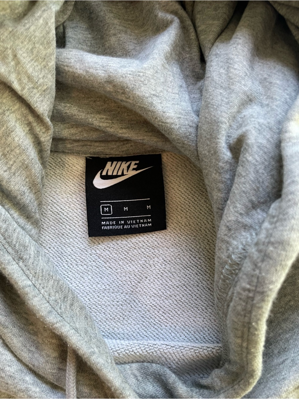Nike Grey Pullover Hoodie with White Logo Size Medium - Picture 2 of 2